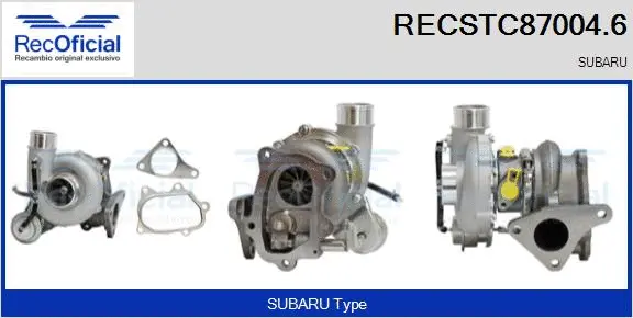 Turbocompresseur, suralimentation RECOFICIAL RECSTC87004.6