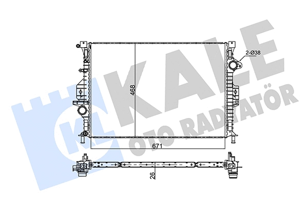 Radiateur, refroidissement du moteur KALE OTO RADYATÖR 346120
