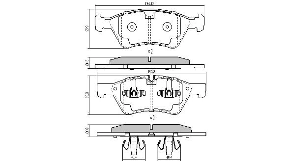 Kit de plaquettes de frein, frein à disque FREMAX FBP-1522