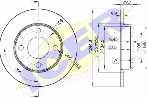 Disque de frein ICER 78BD3636-2