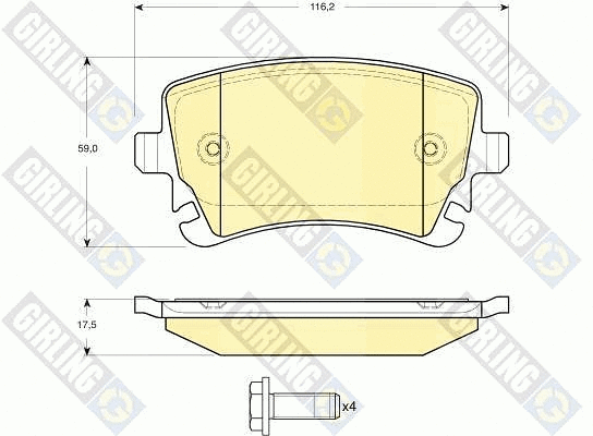 Kit de plaquettes de frein, frein à disque GIRLING 6115161