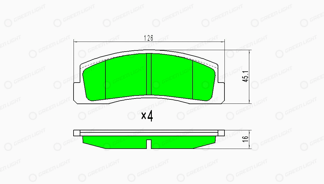 Kit de plaquettes de frein, frein à disque Automotive Adriado GLBP0195