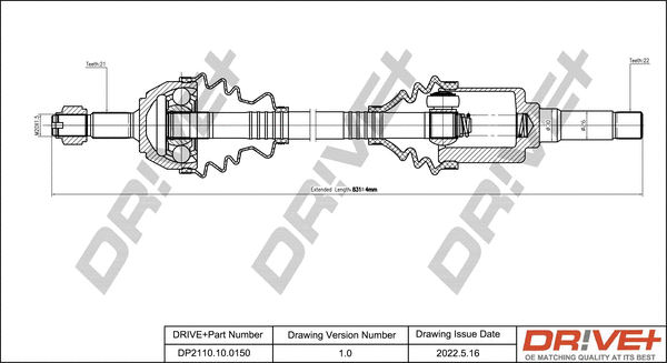 Arbre de transmission Dr!ve+ DP2110.10.0150