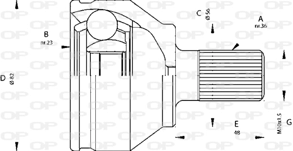 Jeu de joints, arbre de transmission OPEN PARTS CVJ5669.10