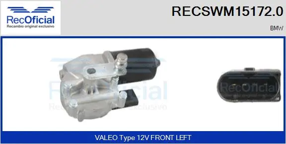Moteur d'essuie-glace RECOFICIAL RECSWM15172.0