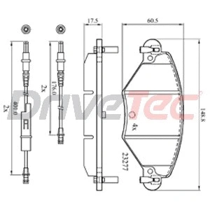 Kit de plaquettes de frein, frein à disque DriveTec DPAD1654