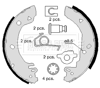 Jeu de mâchoires de frein BORG & BECK BBS6221
