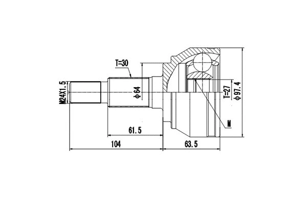 Jeu de joints, arbre de transmission DYNAMATRIX DCV861050