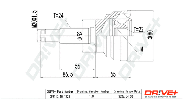 Jeu de joints, arbre de transmission Dr!ve+ DP2110.10.1223