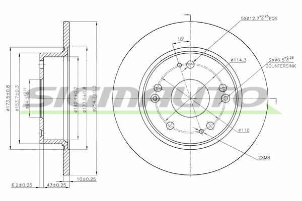 Disque de frein SIGMAUTO DBB390S