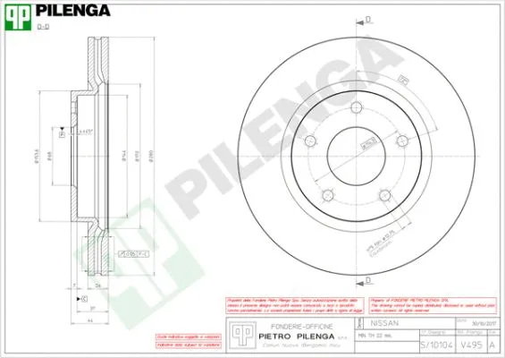 Disque de frein PILENGA V495