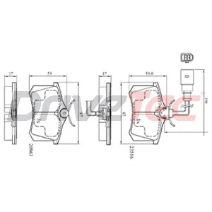 Kit de plaquettes de frein, frein à disque DriveTec DPAD1556