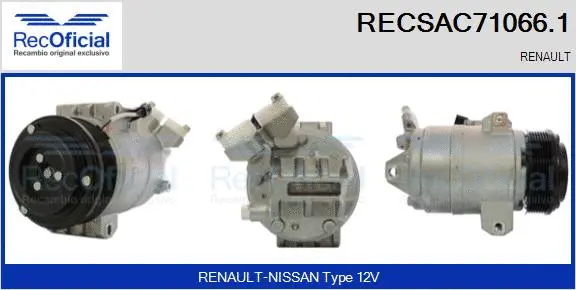 Compresseur, climatisation RECOFICIAL RECSAC71066.1
