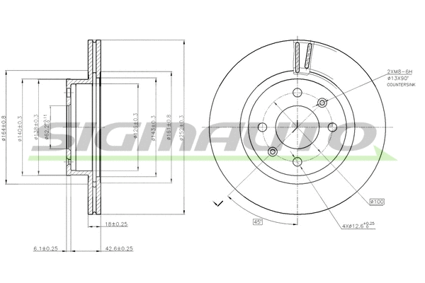 Disque de frein SIGMAUTO DBB792V