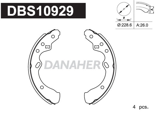 Jeu de mâchoires de frein DANAHER DBS10929
