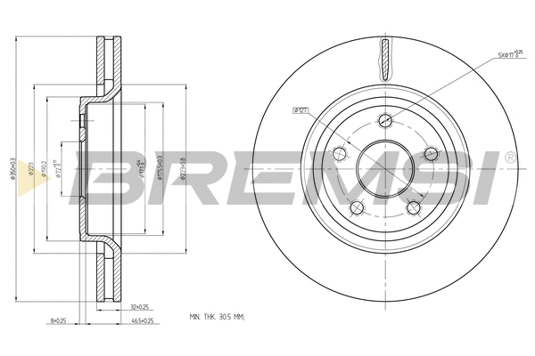 Disque de frein BREMSI CD8097V