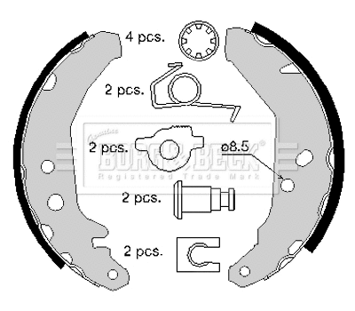 Jeu de mâchoires de frein BORG & BECK BBS6149