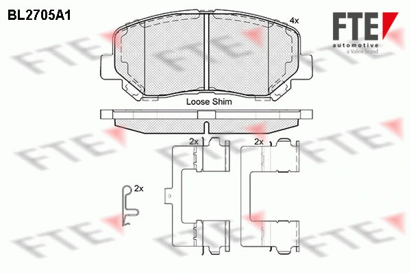 Kit de plaquettes de frein, frein à disque FTE 9010931