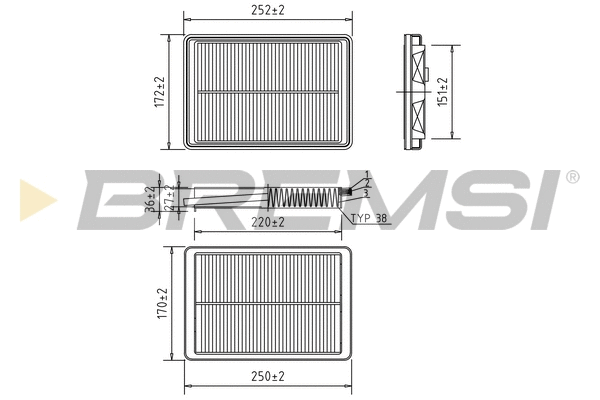 Filtre à air BREMSI FA0605
