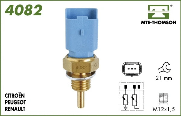 Sonde, température du liquide de refroidissement MTE-THOMSON 4082