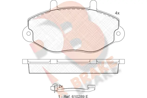 Kit de plaquettes de frein, frein à disque R BRAKE RB0897-203