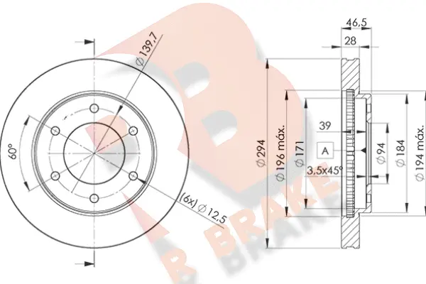 Disque de frein R BRAKE 78RBD27019