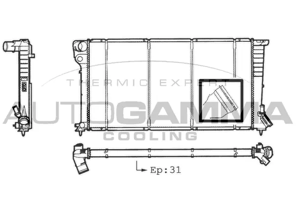 Radiateur, refroidissement du moteur AUTOGAMMA 101304
