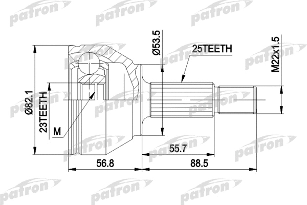 Jeu de joints, arbre de transmission PATRON PCV1354