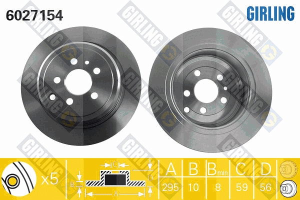Disque de frein GIRLING 6027154