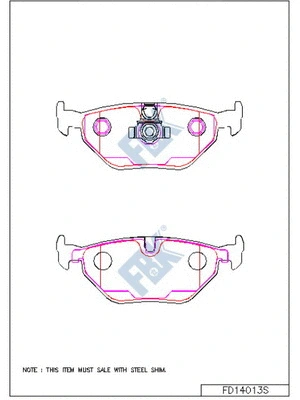 Kit de plaquettes de frein, frein à disque FBK FD14013S