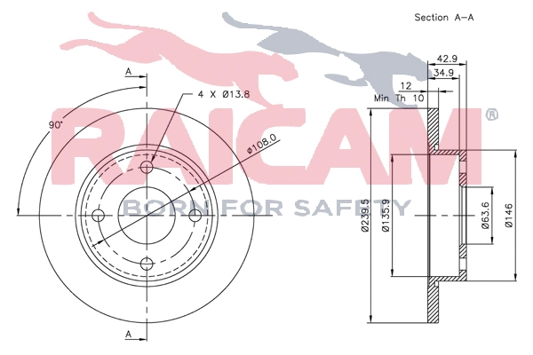 Disque de frein RAICAM RD00253