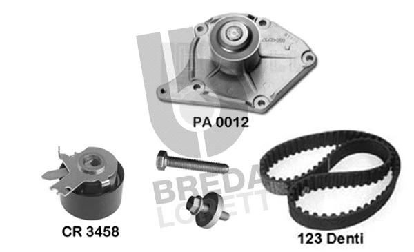 Pompe à eau + kit de courroie crantée BREDA LORETT KPA0578A