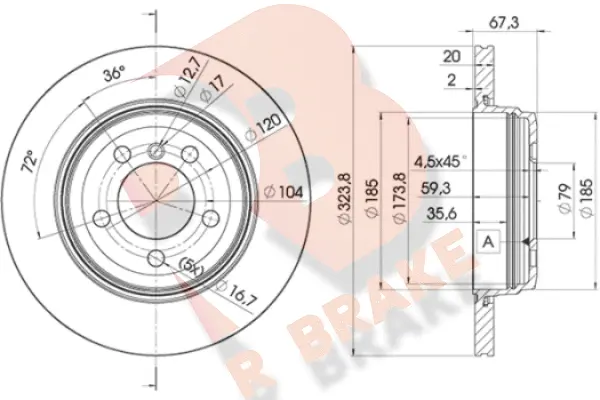 Disque de frein R BRAKE 78RBD26127