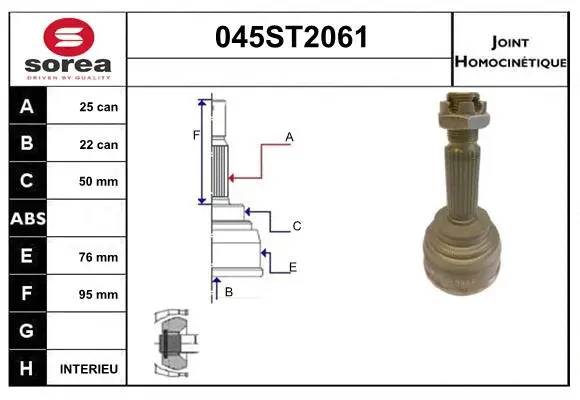 Jeu de joints, arbre de transmission STARTCAR 045ST2061