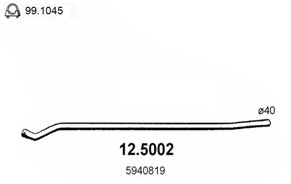 Tuyau d'échappement ASSO 12.5002