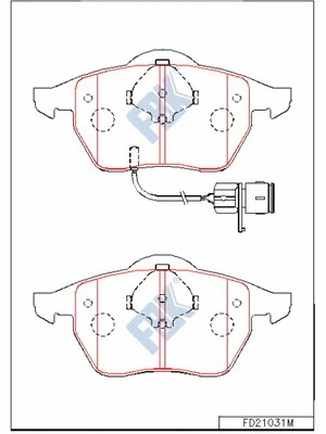 Kit de plaquettes de frein, frein à disque FBK FD21031M