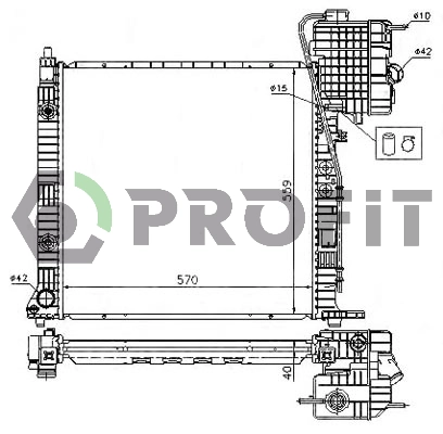 Radiateur, refroidissement du moteur PROFIT PR 3560A4