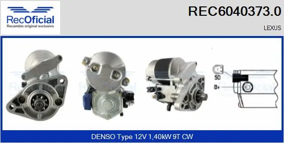 Démarreur RECOFICIAL REC6040373.0