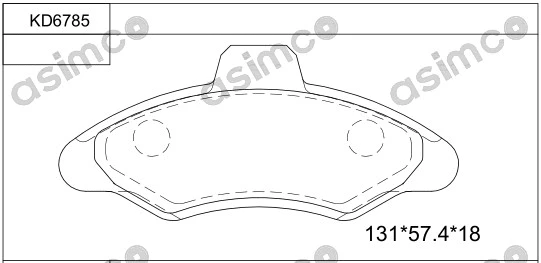 Kit de plaquettes de frein, frein à disque ASIMCO KD6785
