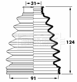 Jeu de joints-soufflets, arbre de commande BORG & BECK BCB6056