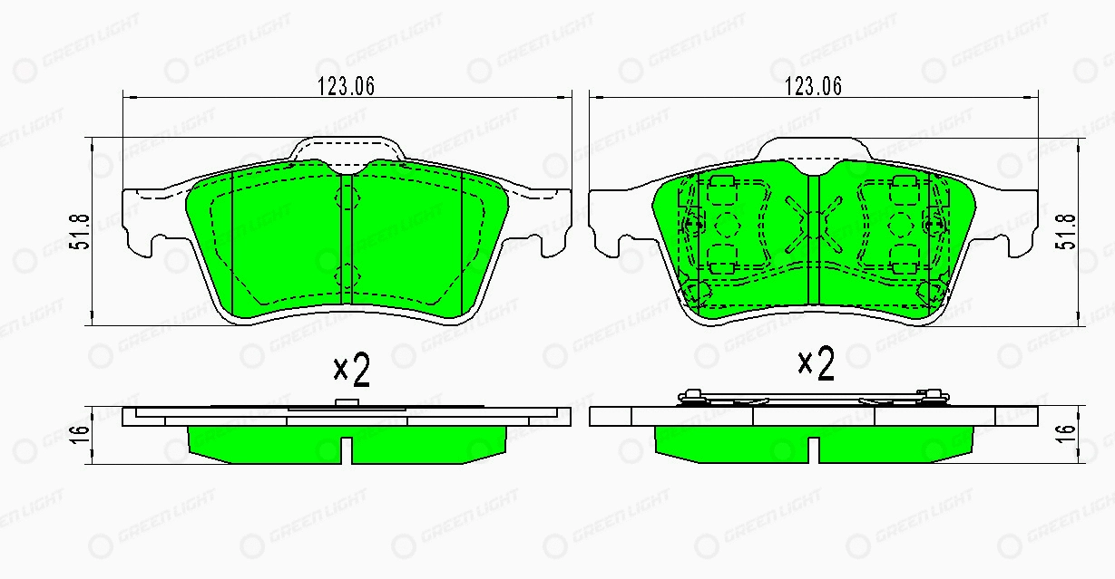 Kit de plaquettes de frein, frein à disque Automotive Adriado GLBP0015