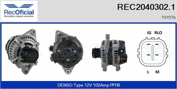 Alternateur RECOFICIAL REC2040302.1