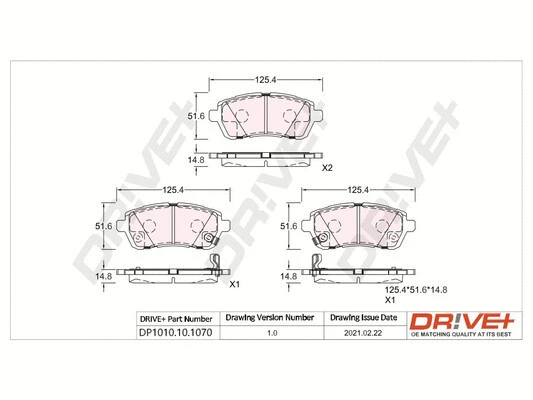 Kit de plaquettes de frein, frein à disque Dr!ve+ DP1010.10.1070