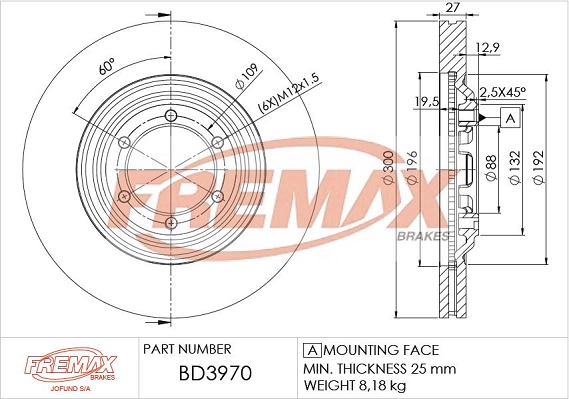 Disque de frein FREMAX BD-3970