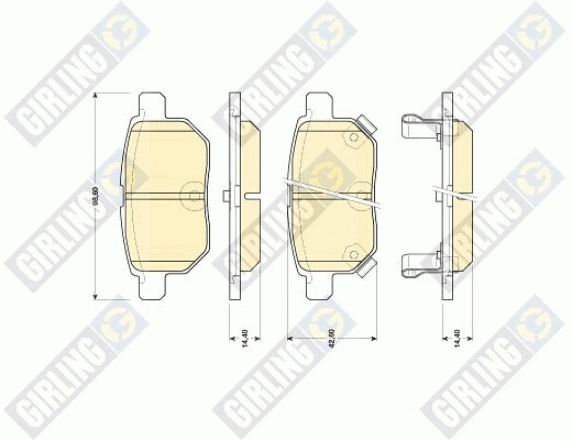 Kit de plaquettes de frein, frein à disque GIRLING 6134549
