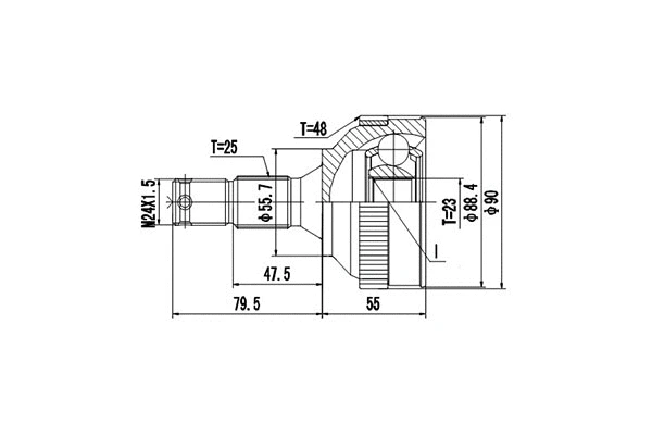 Jeu de joints, arbre de transmission DYNAMATRIX DCV810004