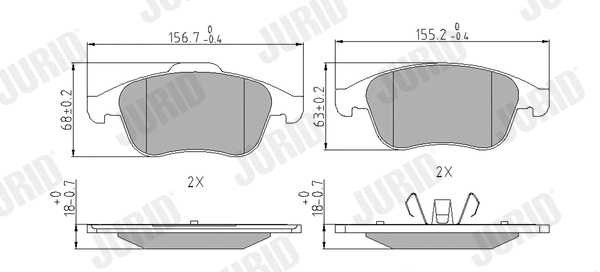 Kit de plaquettes de frein, frein à disque JURID 573243J