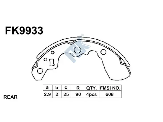 Jeu de mâchoires de frein FBK FK9933