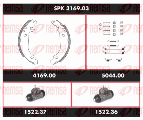 Kit de freins, freins à tambours REMSA SPK 3169.03