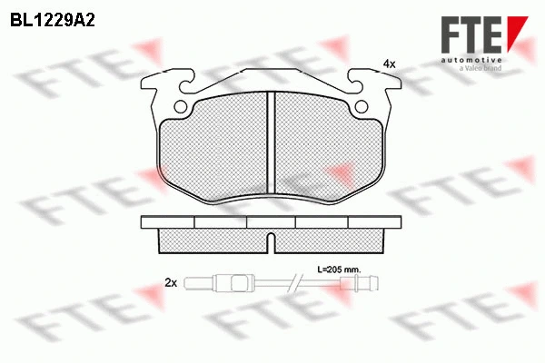 Kit de plaquettes de frein, frein à disque FTE 9010067
